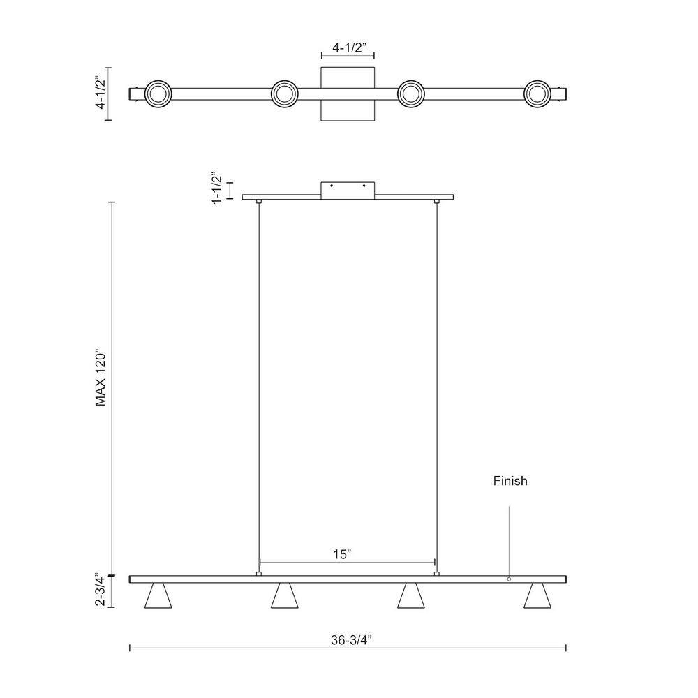 Dune Series Brushed Nickel Linear LED Pendant Light