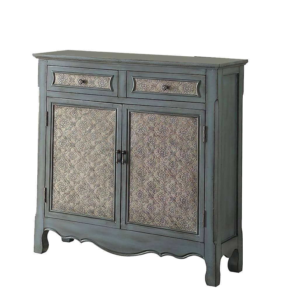 ACME Winchell Rectangular Console Table in Antique Blue