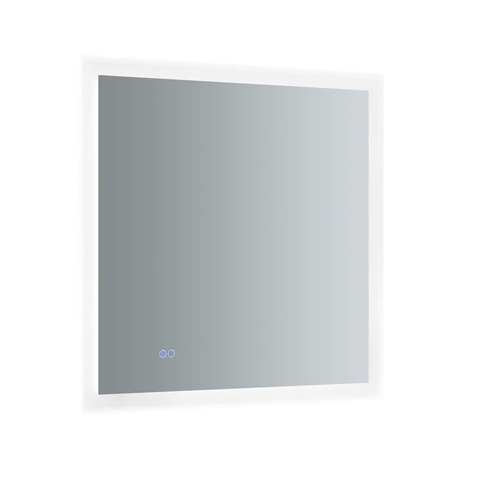 Fresca Angelo 30" Wide x 30" Tall Bathroom Mirror with Halo Style LED Lighting and Defogger