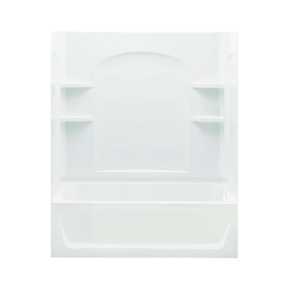 Ensemble 32 in. x 60 in. x 74 in. Bath and Shower Kit with Right-Hand Drain in White