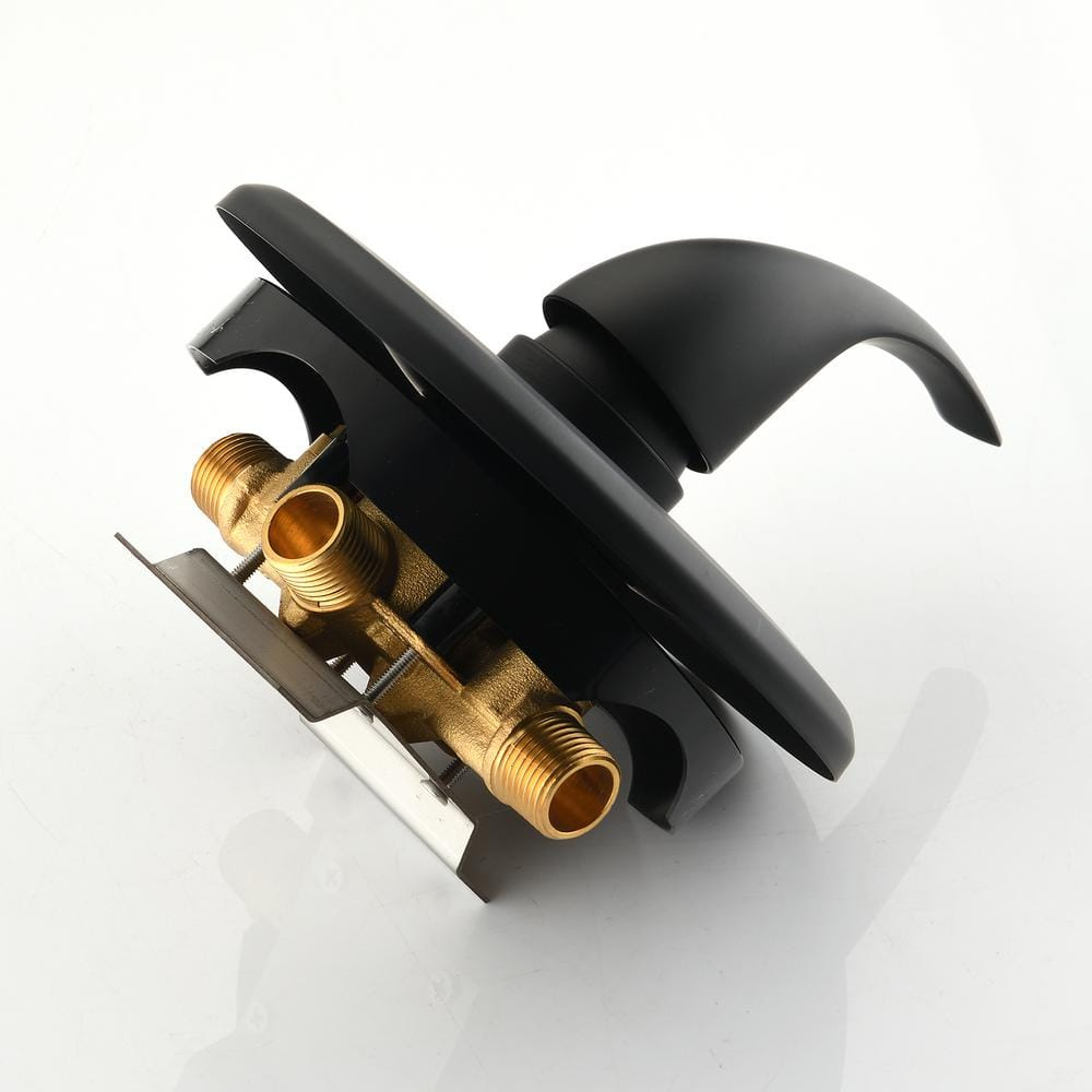 Single Function Pressure Balance Valve with Single Handle Trim Kit in Matte Black