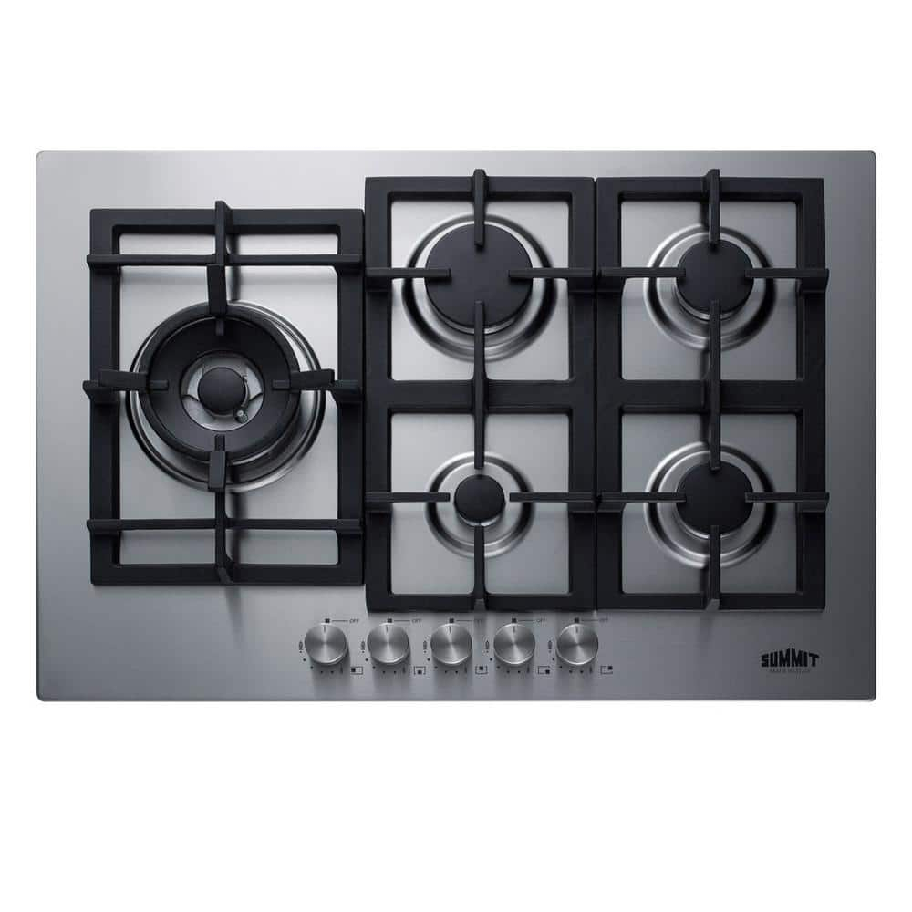 30" Wide 5-Burner Gas Cooktop In Stainless Steel