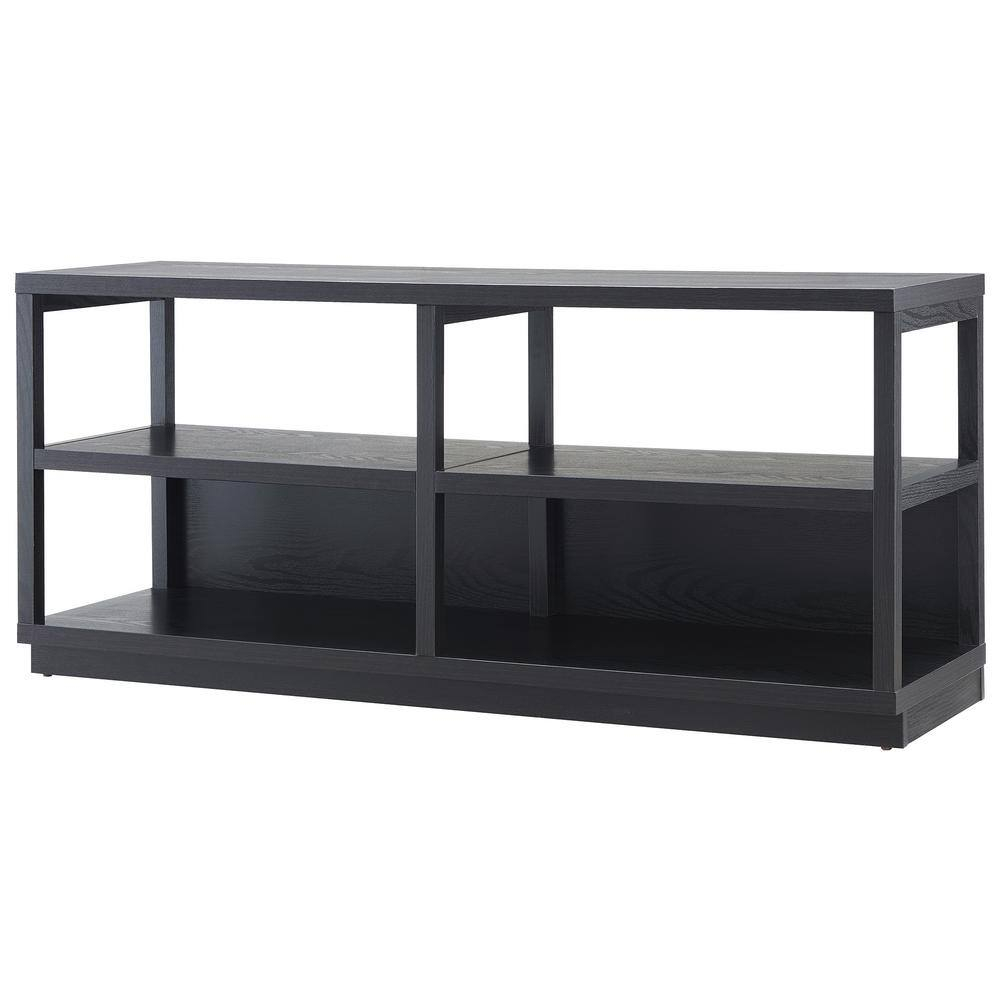 Thalia Modern Black MDF 55" TV Stand with Open Shelving