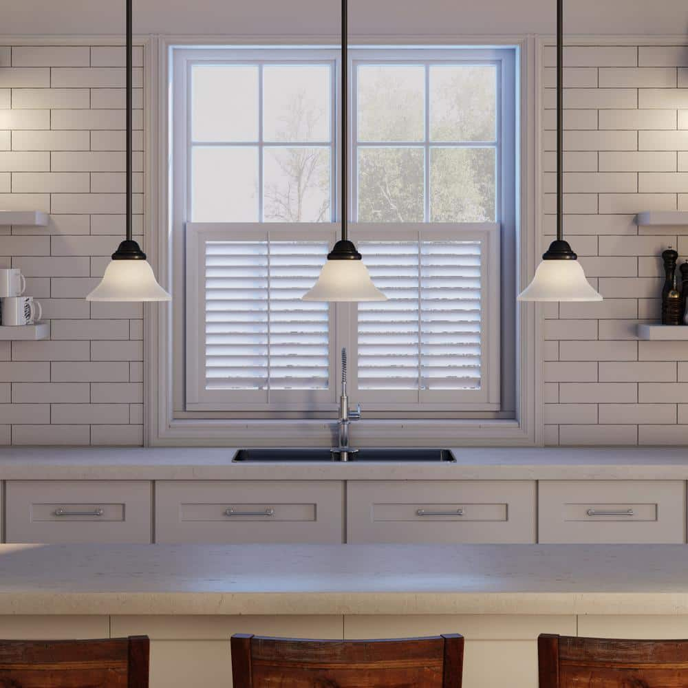 Textured Black Mini Pendant with Alabaster Glass Shade