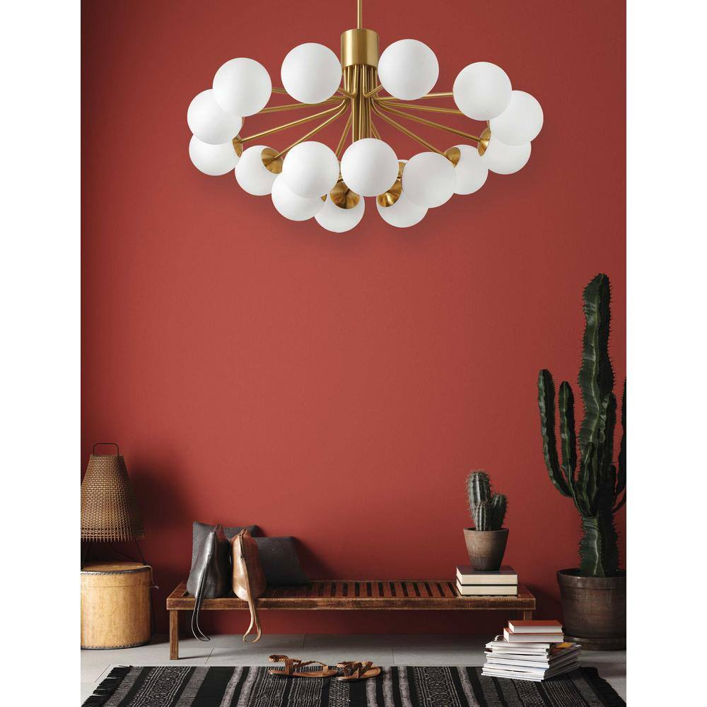 Dainolite 18LT Chandelier, AGB Finish, Opal Glass