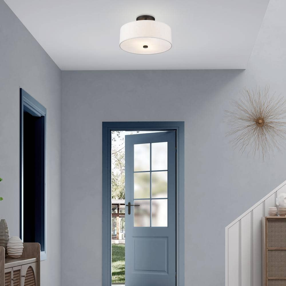 Livex Lighting Meridian 2 - Light Semi-Flush Mount in  English Bronze