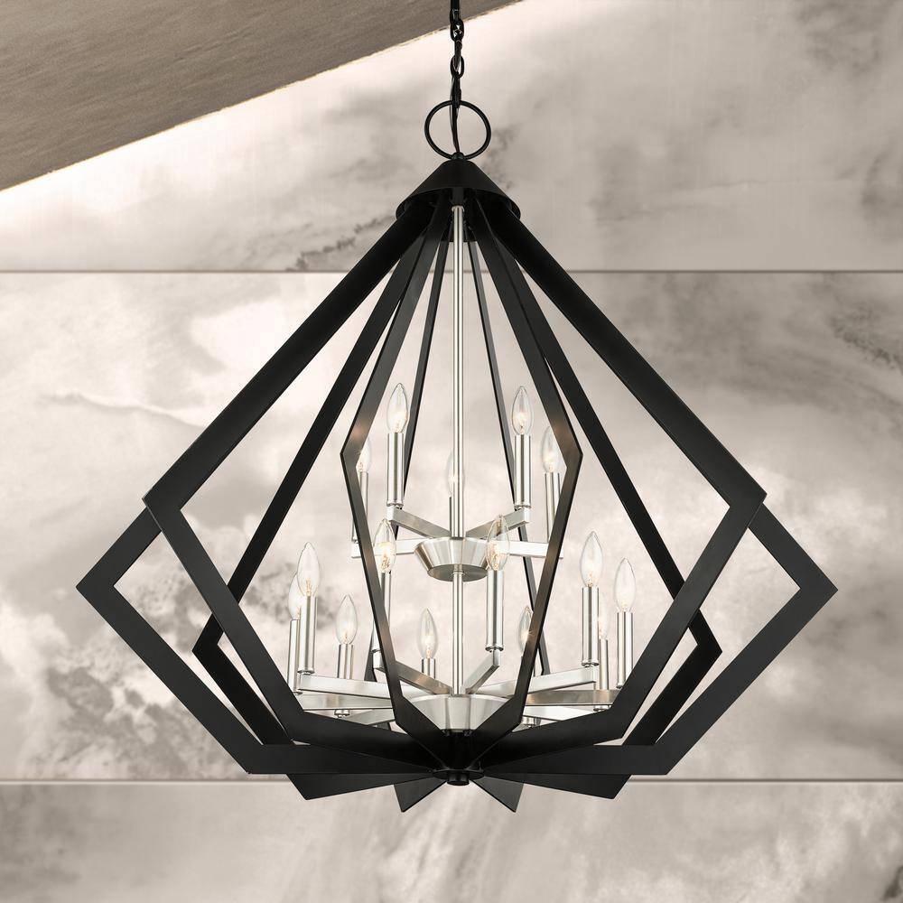 Dorrance 15-Light Black Diamond Foyer Chandelier