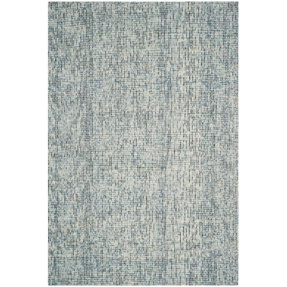 SAFAVIEH Abstract Delia Geometric Wool Area Rug, Blue/Charcoal, 5' x 8'