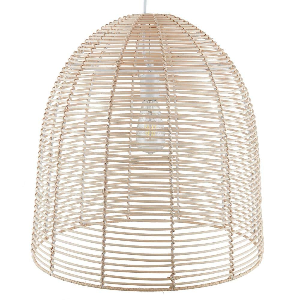 SEI Furniture Formosa Coastal Rattan Cage Pendant Lamp in Natural