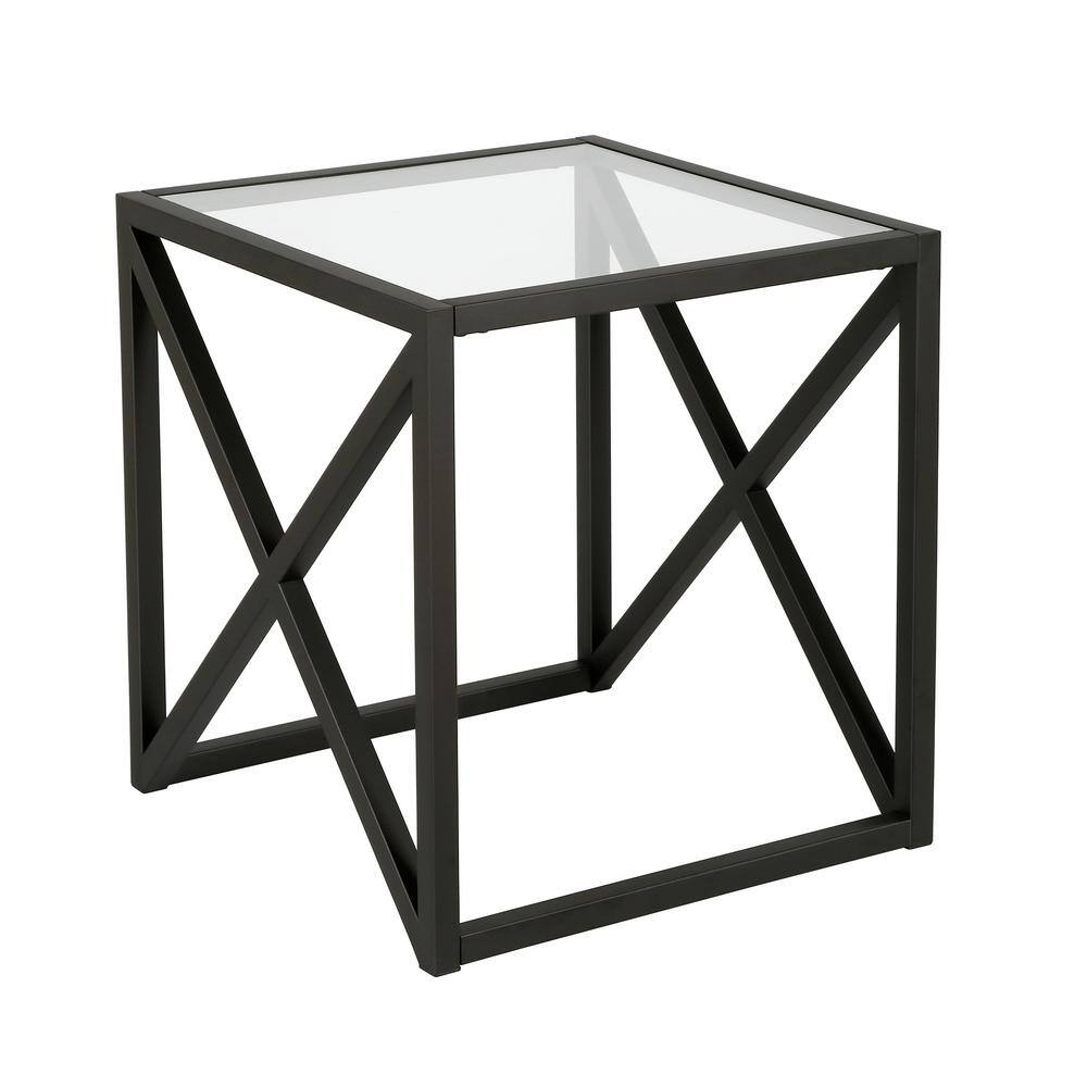 Evelyn&Zoe Calix 20" Wide Square Side Table, Blackened Bronze