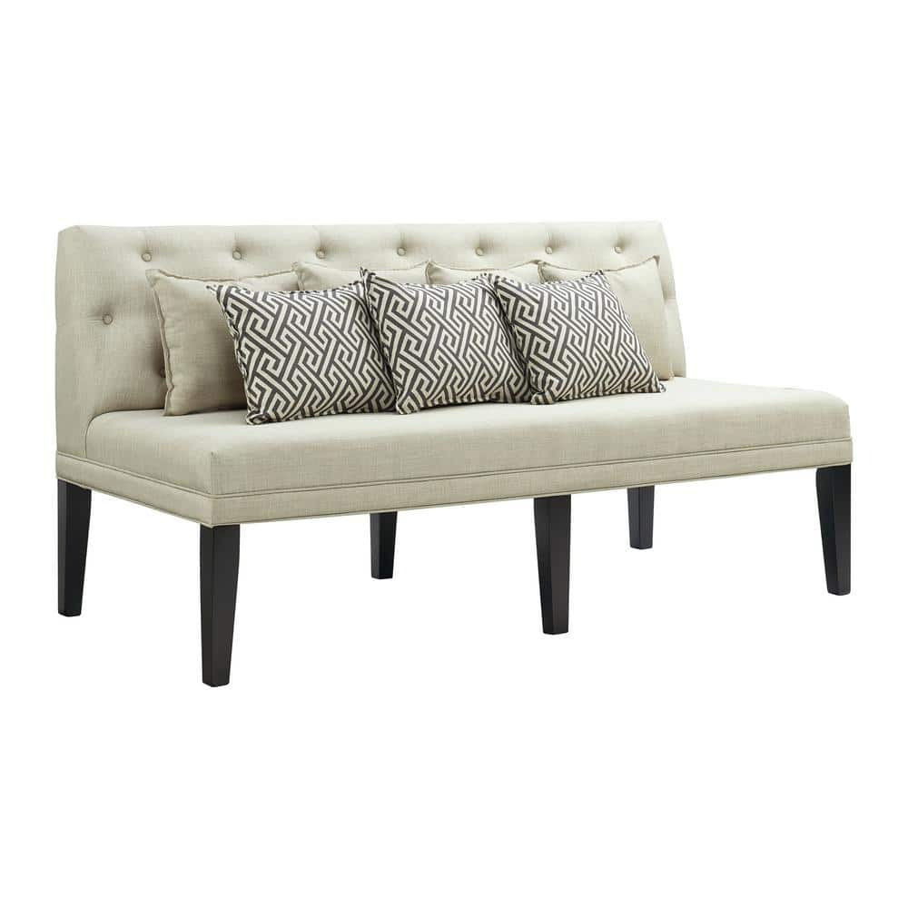Picket House Furnishings Mara Sofa with Seven Pillows in Beige