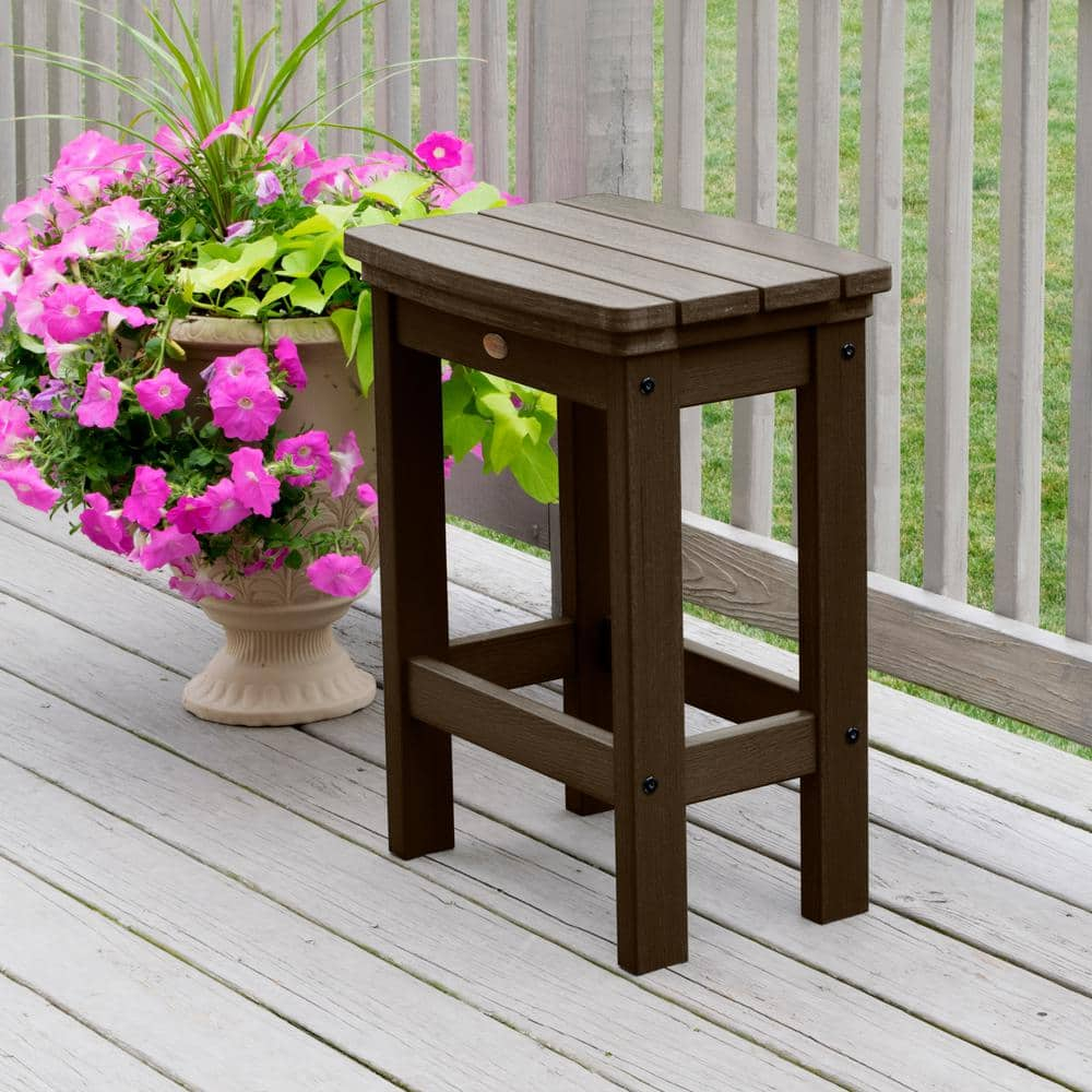 Weathered Acorn Compact Backless Counter Height Bar Stool