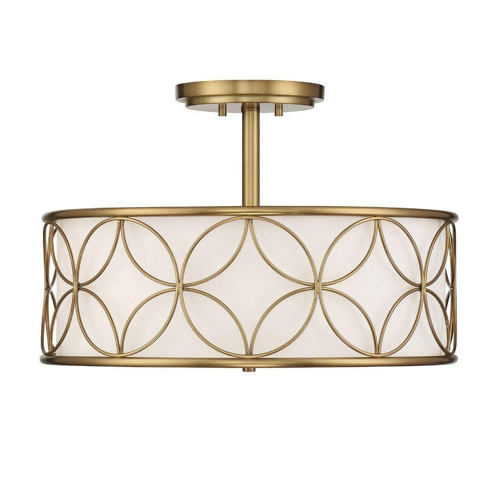 Savoy House Reid 4 - Light Semi-Flush Mount in  Warm Brass
