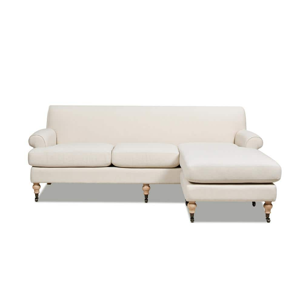 Jennifer Taylor Home Alana 88" Lawson L-Shape Reversible Living Room Sectional Sofa, Light Beige