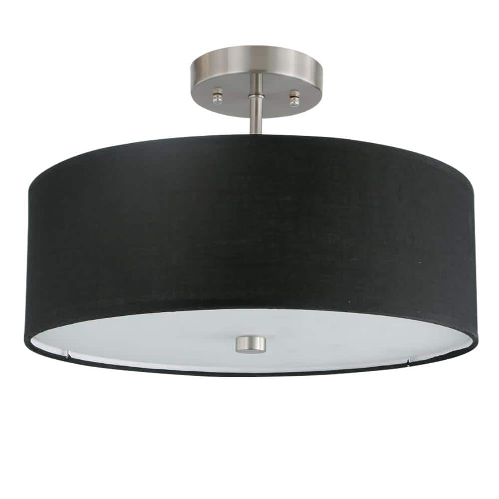 Dainolite 3LT Incandescent Semi-Flush SC, Black Shade