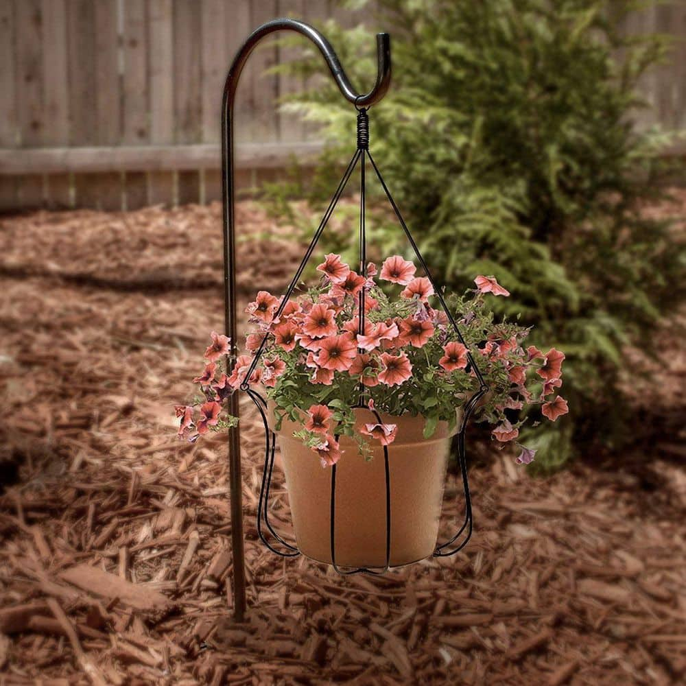 Sorbus Shepherd's Hooks - Set of 4 Extendable Garden Planter Stakes for Bird Feeders, Outdoor D cor, Plants, Lights, Lanterns, Flower Baskets, and More! Heavy Duty - Up to 6.5 Lbs. (4 Pack)