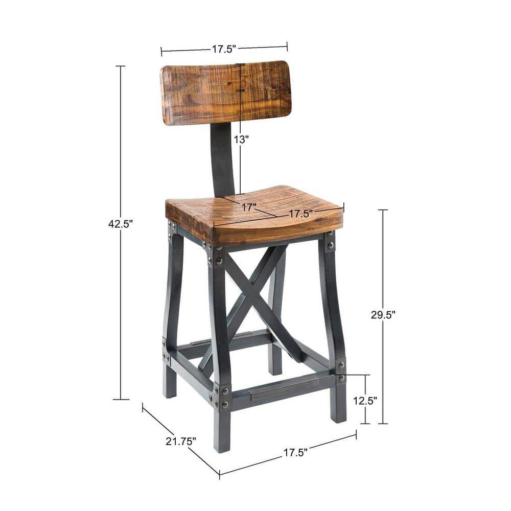 Barstool with Back See below/Amber/Graphite