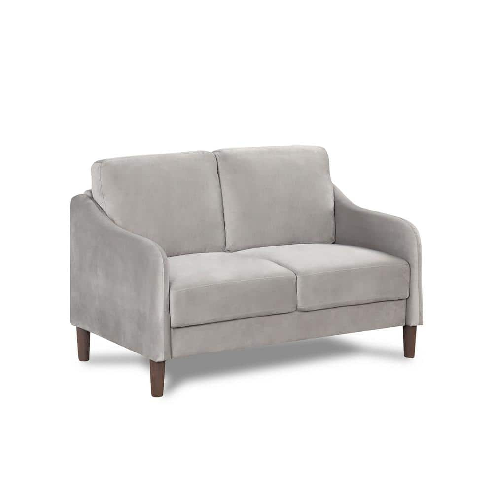 Furniture of America Litt Upholstered Fabric Gray Loveseat with Cushions