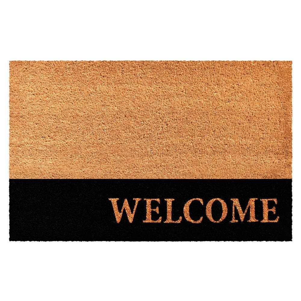 Welcome Black Stripe Doormat, 30" x 48"