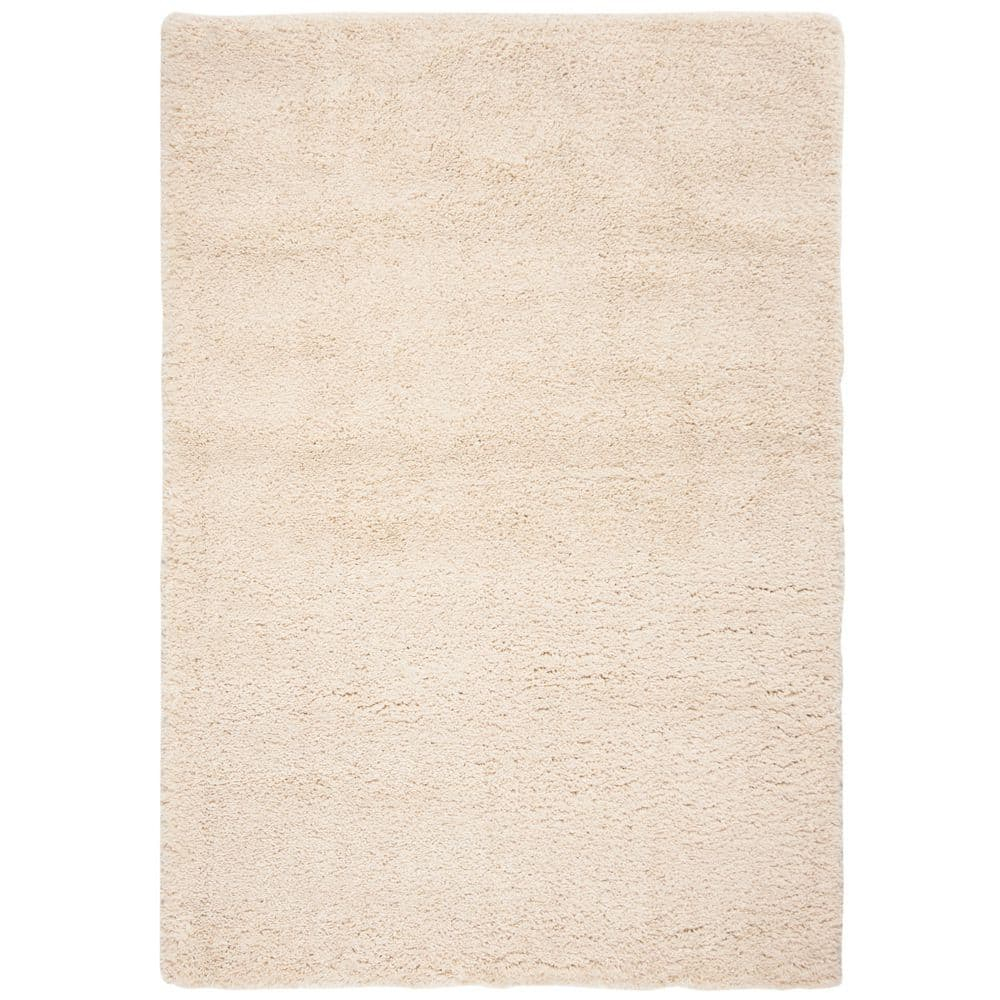 SAFAVIEH Fontana Jamie Solid Shag Area Rug, Creme, 4' x 6'