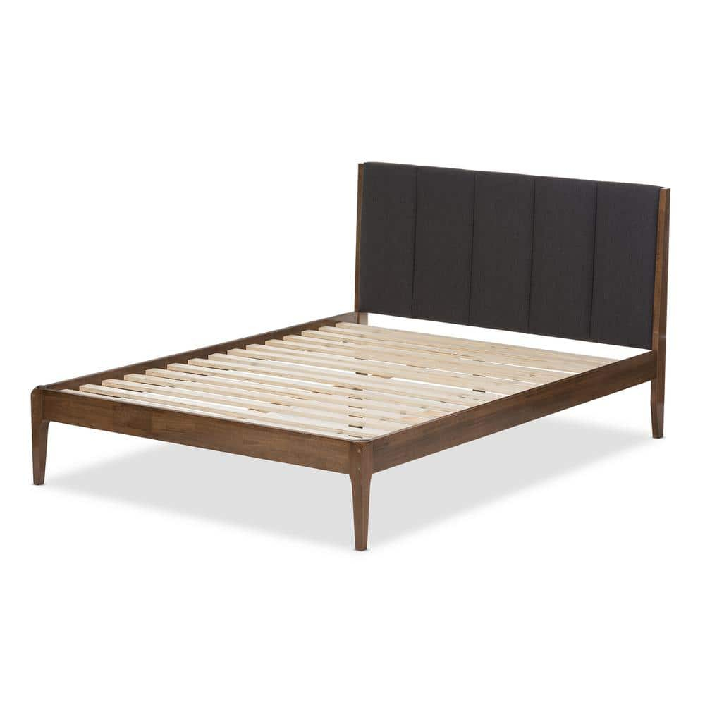Baxton Studio Ember Mid-Century Platform Bed, Multiple Sizes, Multiple Colors