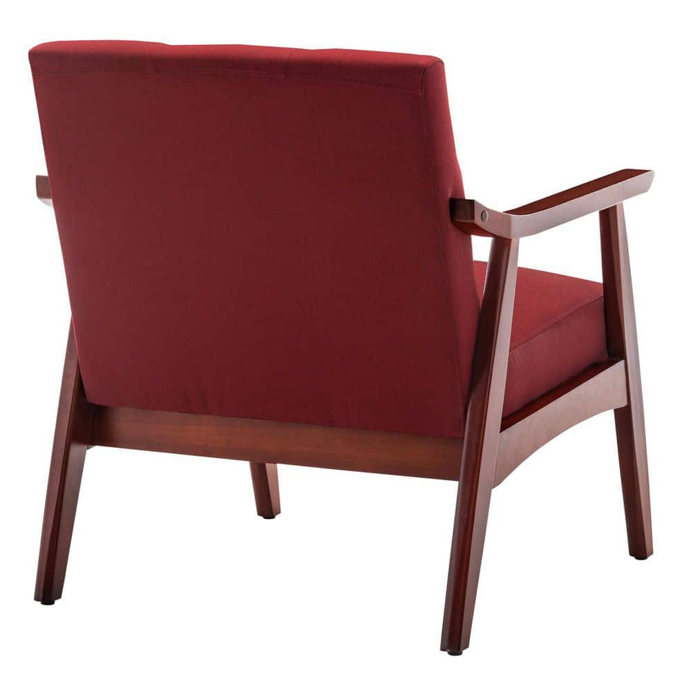Convenience Concepts Take a Seat Natalie Accent Chair, Garnet Red Fabric/Espresso