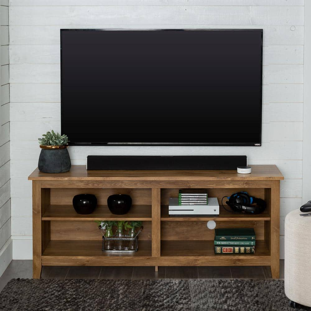Walker Edison Wood TV Stand for TVs up to 64" - Barnwood