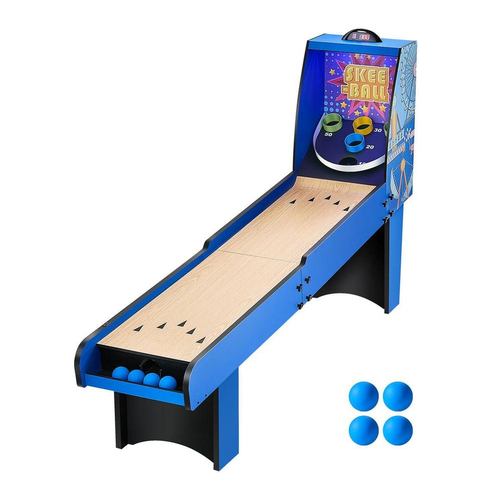 8 ft. Roll and Score Classic Arcade Game Table, Skee Ball Arcade Machine Indoor with Electronic Scorer, Sound, Automatic