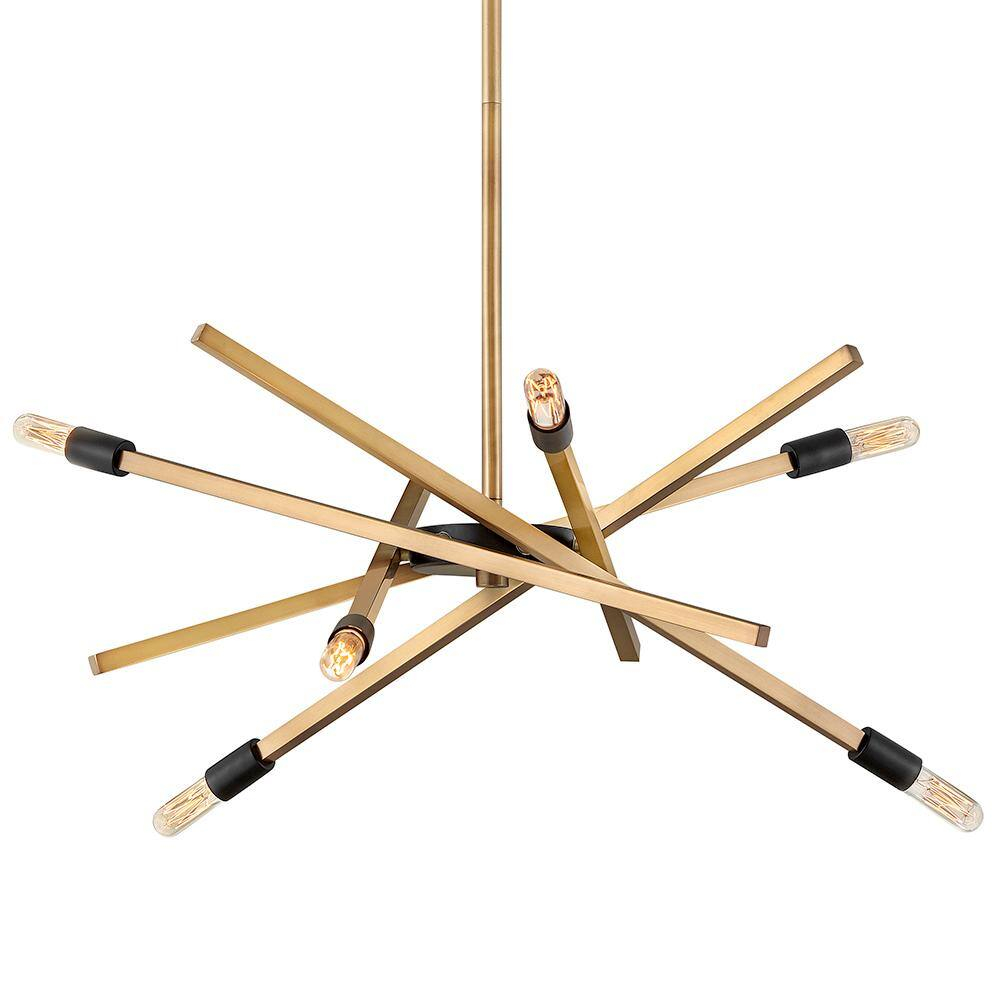 4765HB-Hinkley Lighting-Archer - 6 Light Medium Chandelier in Transitional-Modern-Scandinavian Style - 26 Inches Wide by 26 Inches High-Heritage Brass