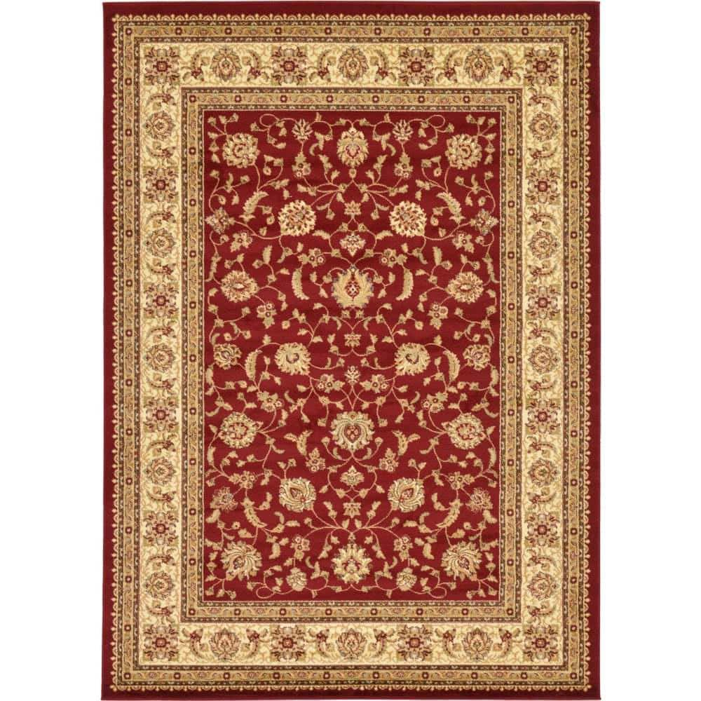 Unique Loom Voyage Collection Traditional Oriental Classic Intricate Design Area Rug (8' 0 x 11' 4 Rectangular, Red/Gold)