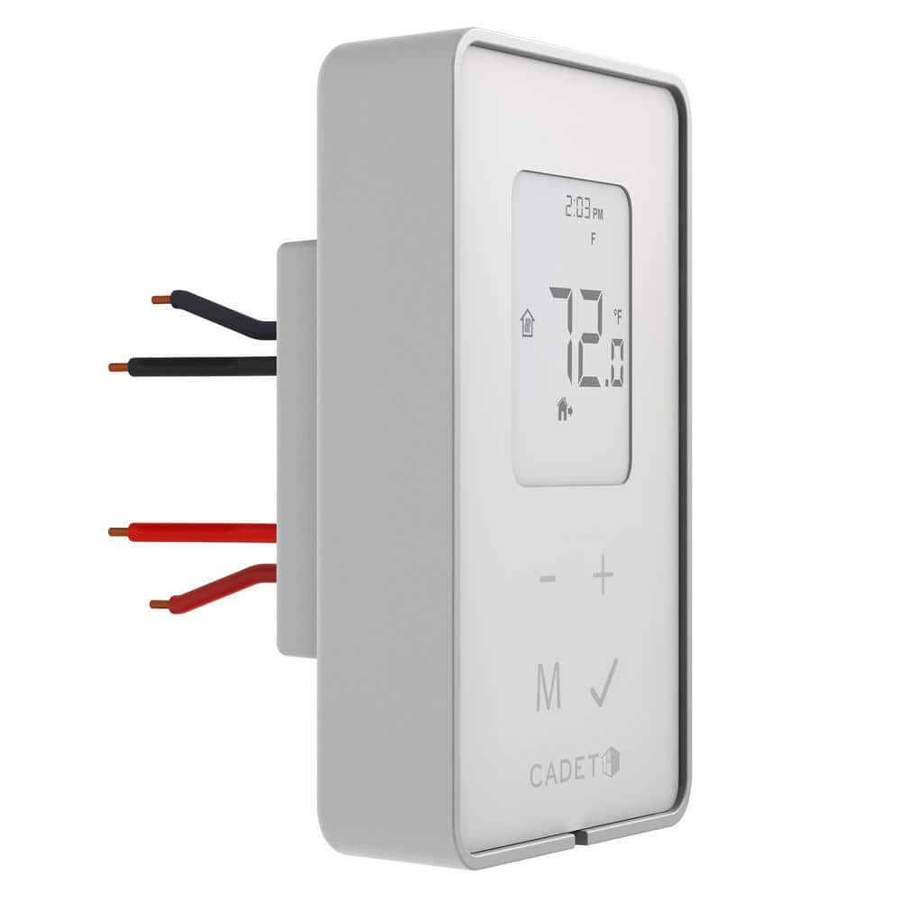 White Programmable Digital Baseboard Heater Thermostat with Touchscreen