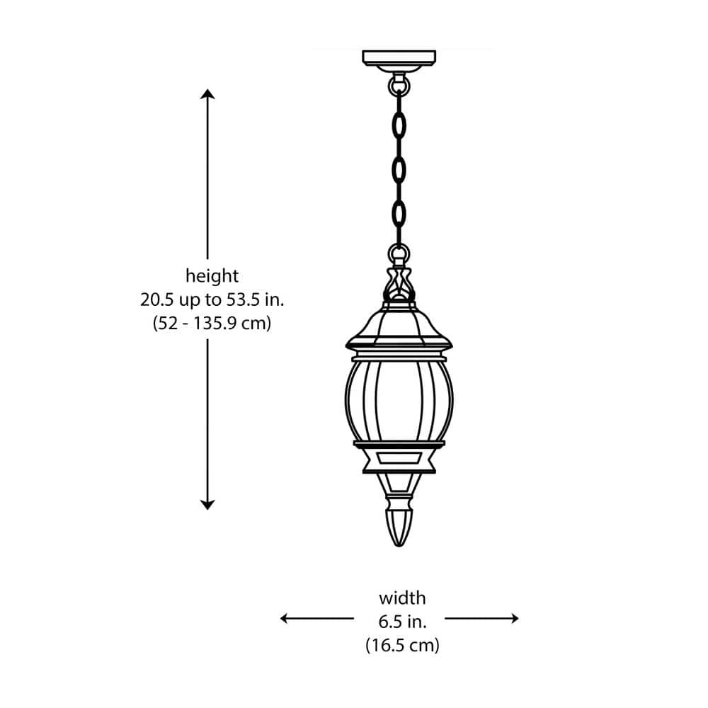 Parsons 1-Light Rust Hanging Outdoor Pendant Light Fixture with Clear Glass