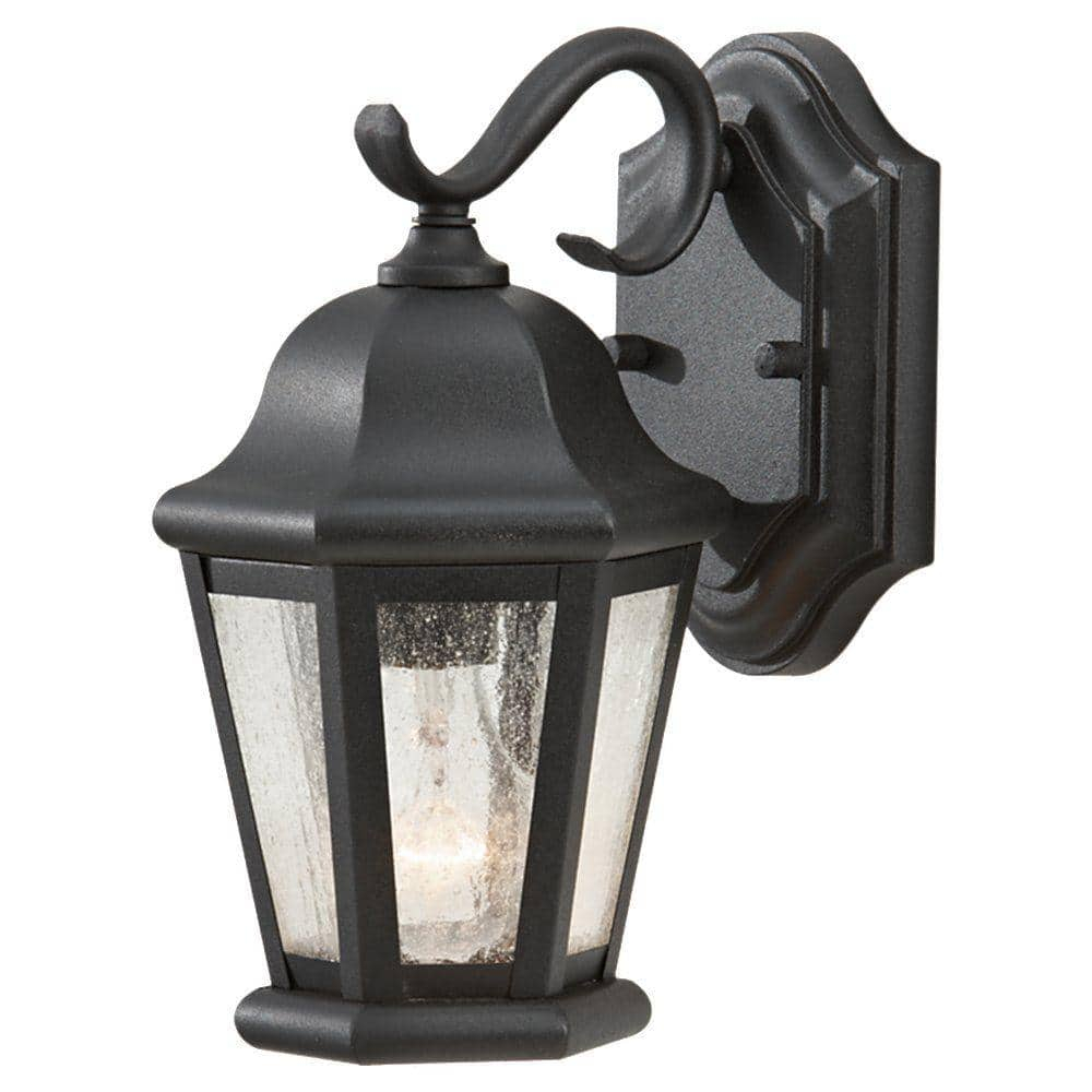 Feiss OL5900BK Martinsville Outdoor Patio Lighting Wall Lantern, 1-Light, 100 Watt, Black (6"W x 11"H)