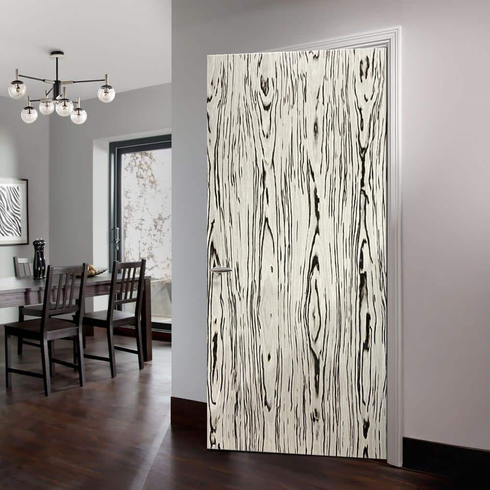 Calhome White and Brown Smooth Flush Hollow Core Veneer Composite Interior Door Slab
