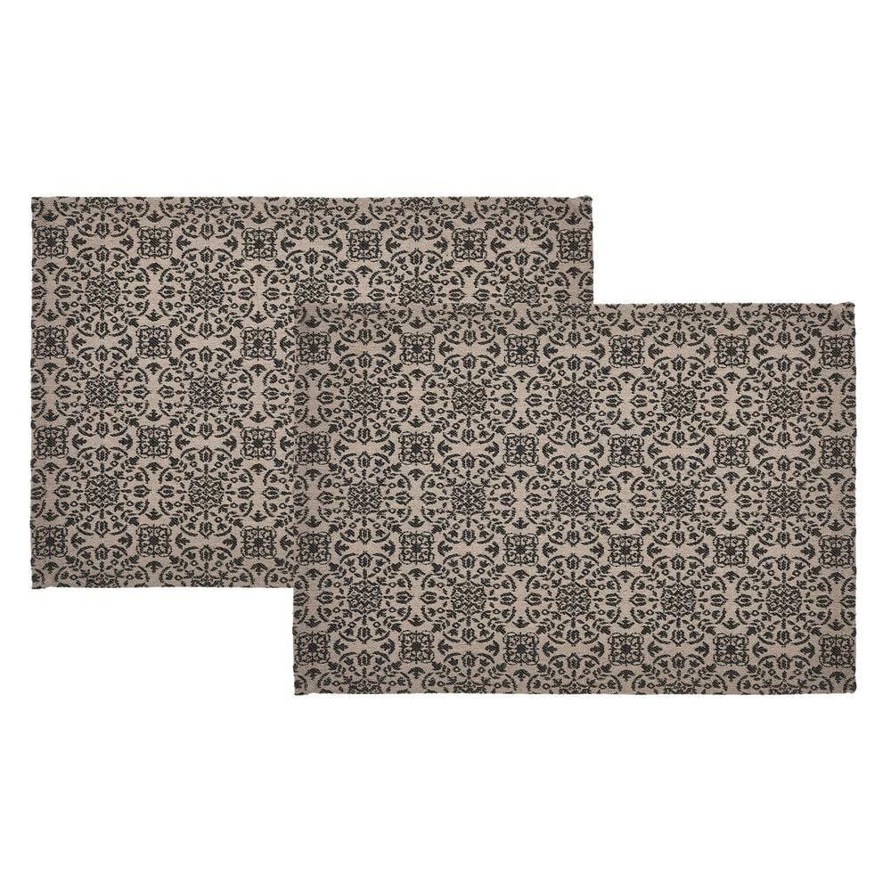 VHC Brands Placemat 13x19 Set of 2, Cotton Dining Room, Kitchen Placemat, Dining Table Placemats, Place Mat, Custom House Collection, Rectangle 13x19, Natural
