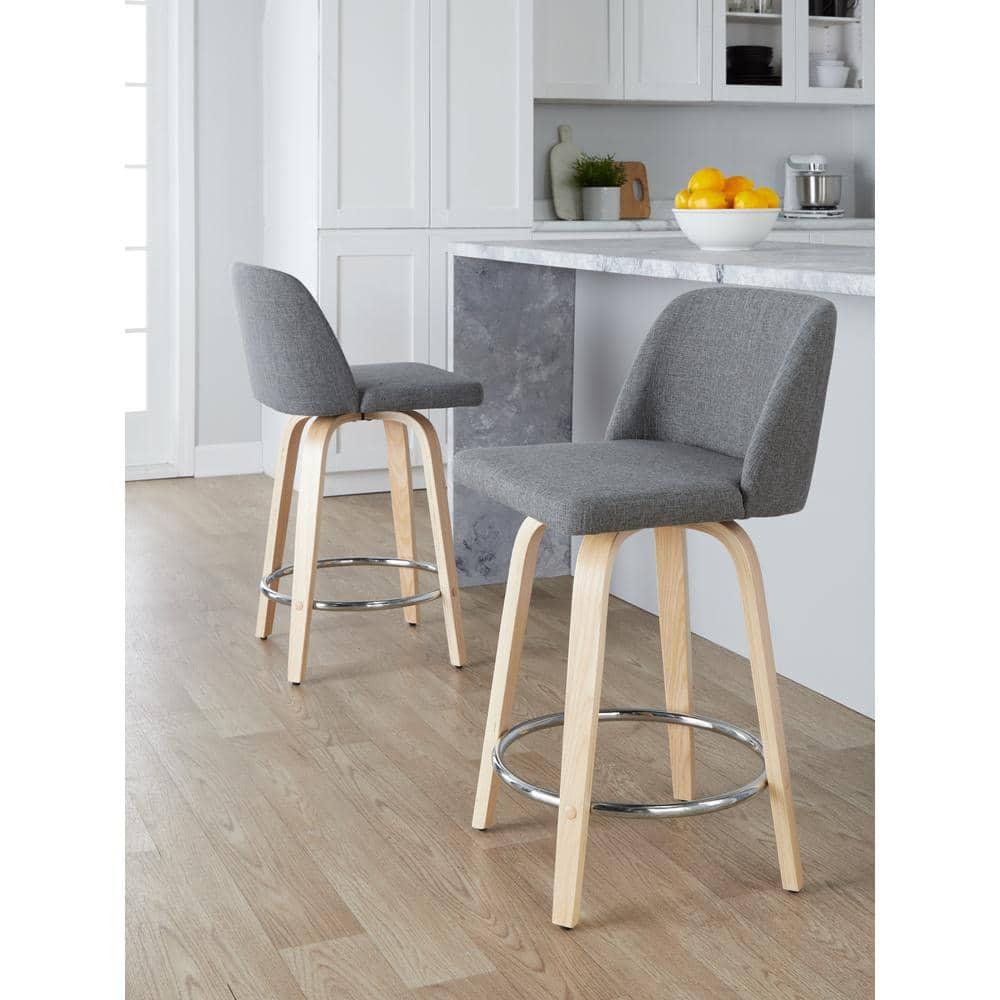 LumiSource Toriano 24" Fixed-Height Counter Stool - Set of 2