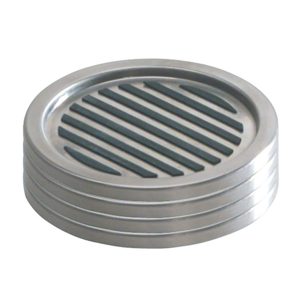 iDesign Forma Brushed Stainless Steel Drink Coasters for Home Counters, Kitchen, Dining Room, Living Room, Patio, Coffee Table, Set of 4, Black,20550