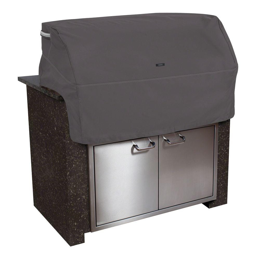 Classic Accessories Ravenna Water-Resistant 37 Inch Built-In BBQ Grill Top Cover, Taupe