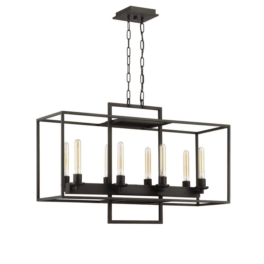 Craftmade 41528 Cubic 8 Light 36" Wide Linear Chandelier - Bronze