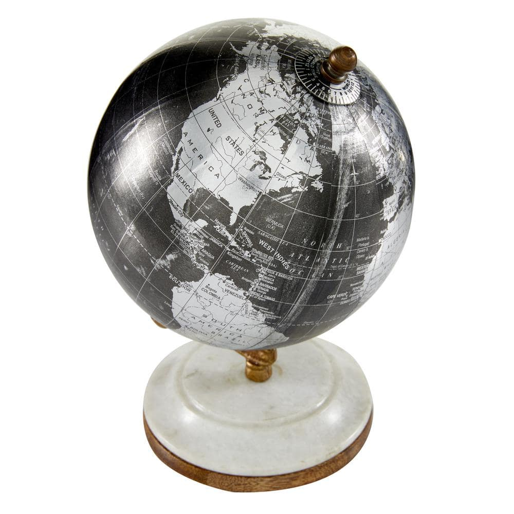 DecMode 5" Black Globe with Marble Base