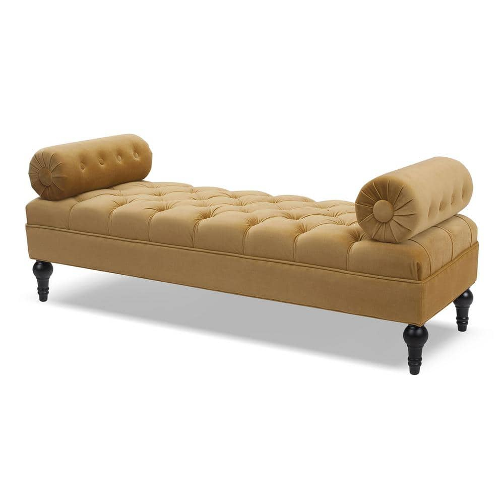 Lewis Bolster Arm Entryway Polyester Cream Bench