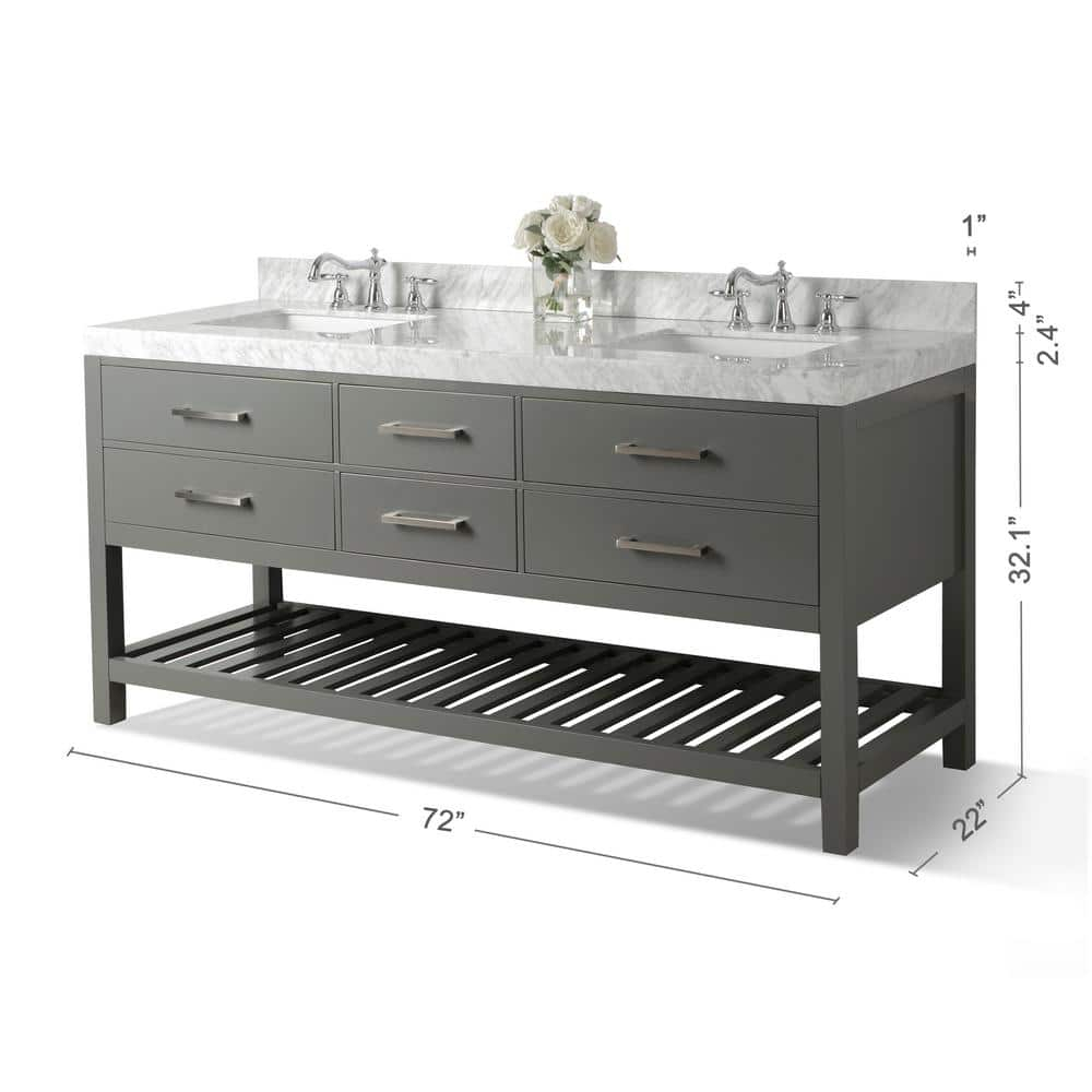 Ancerre Designs Elizabeth 72'' Double Bath Vanity Set