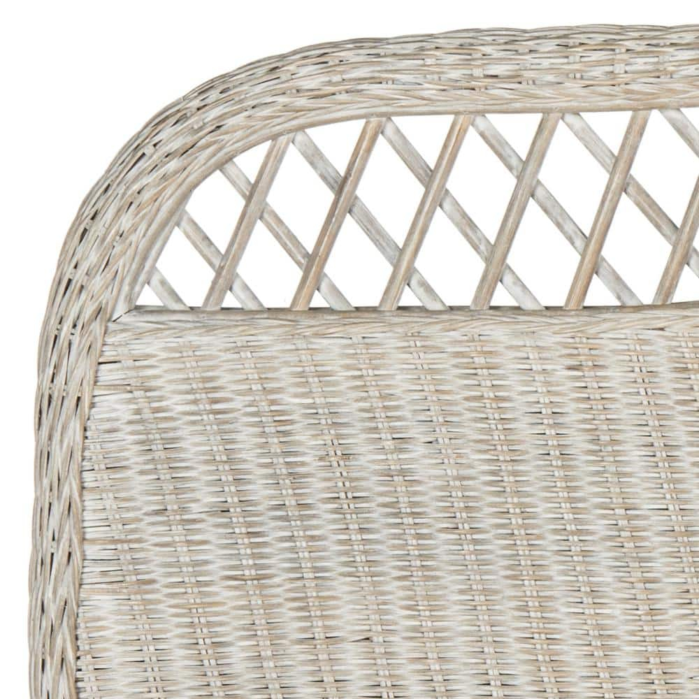 SAFAVIEH Sephina Rustic Coastal Rattan Headboard, Full, Antique Grey