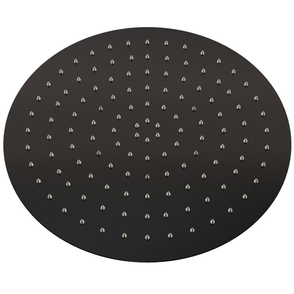 1-Spray Patterns with 2.5 GPM 12 in. Round Wall Mount Rain Fixed Shower Head in Matte Black