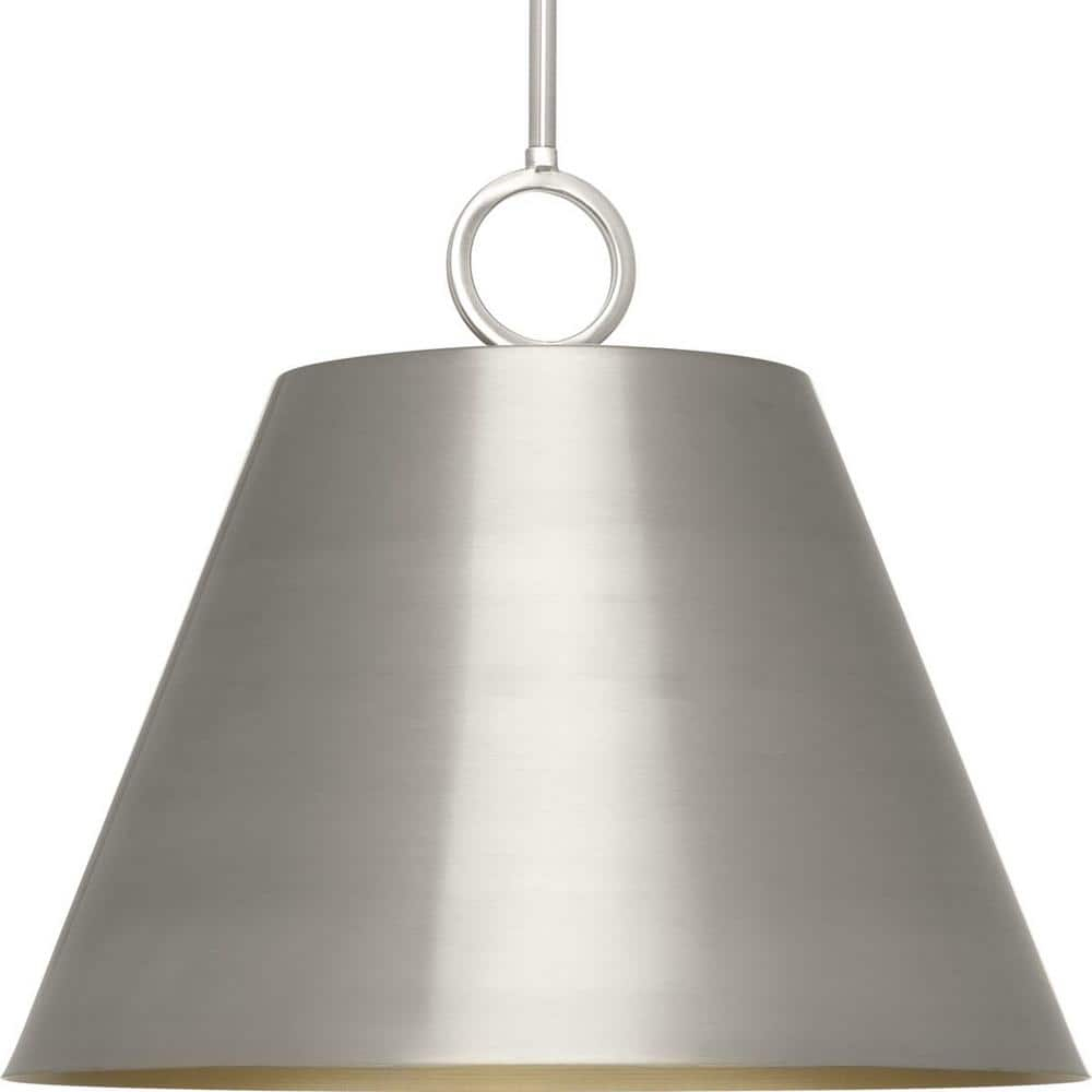 Progress Lighting Parkhurst 3-Light Pendant, Brushed Nickel, Dome Metal Shade