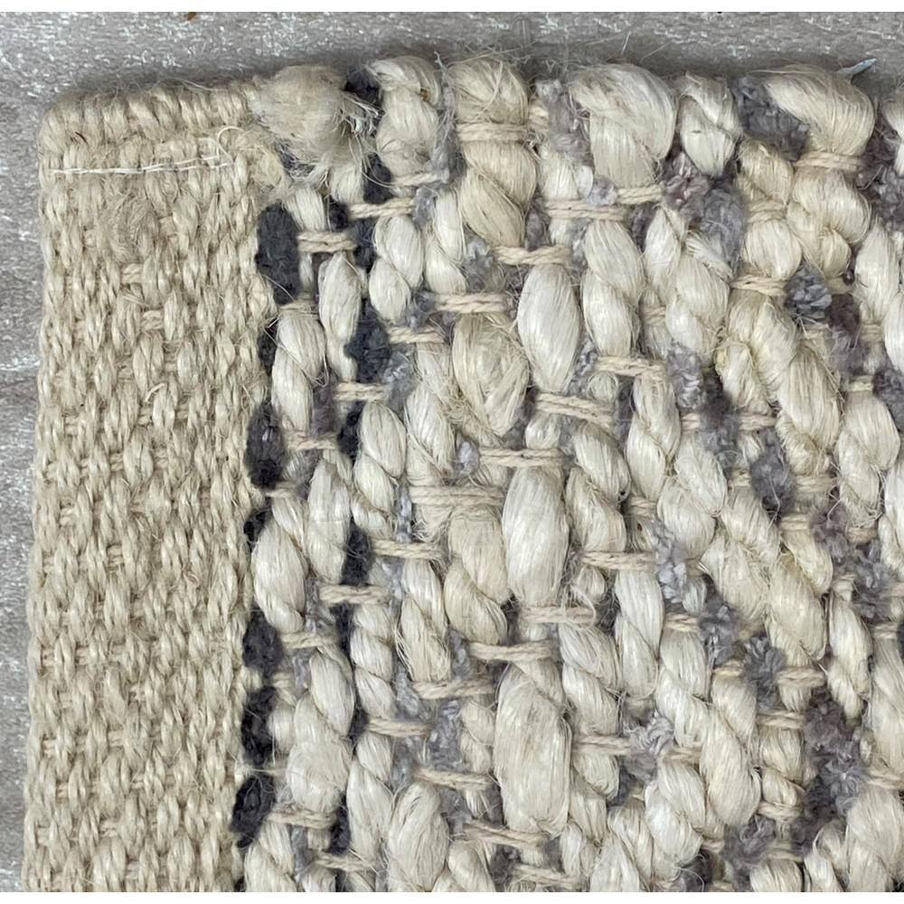 LR Home Clio 2' x 5' Tan/Gray Geometric Jute Blend Adult Indoor Area Runner Rug