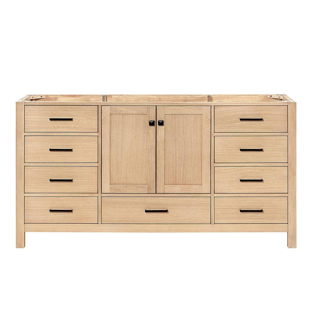 Cambridge 66 in. W x 21.5 in. D x 34.5 in. H Single Bath Vanity Cabinet without Top in Oak