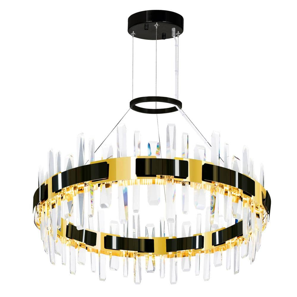 CWI Lighting Aya LED Integrated Pearl Black Metal Chandelier
