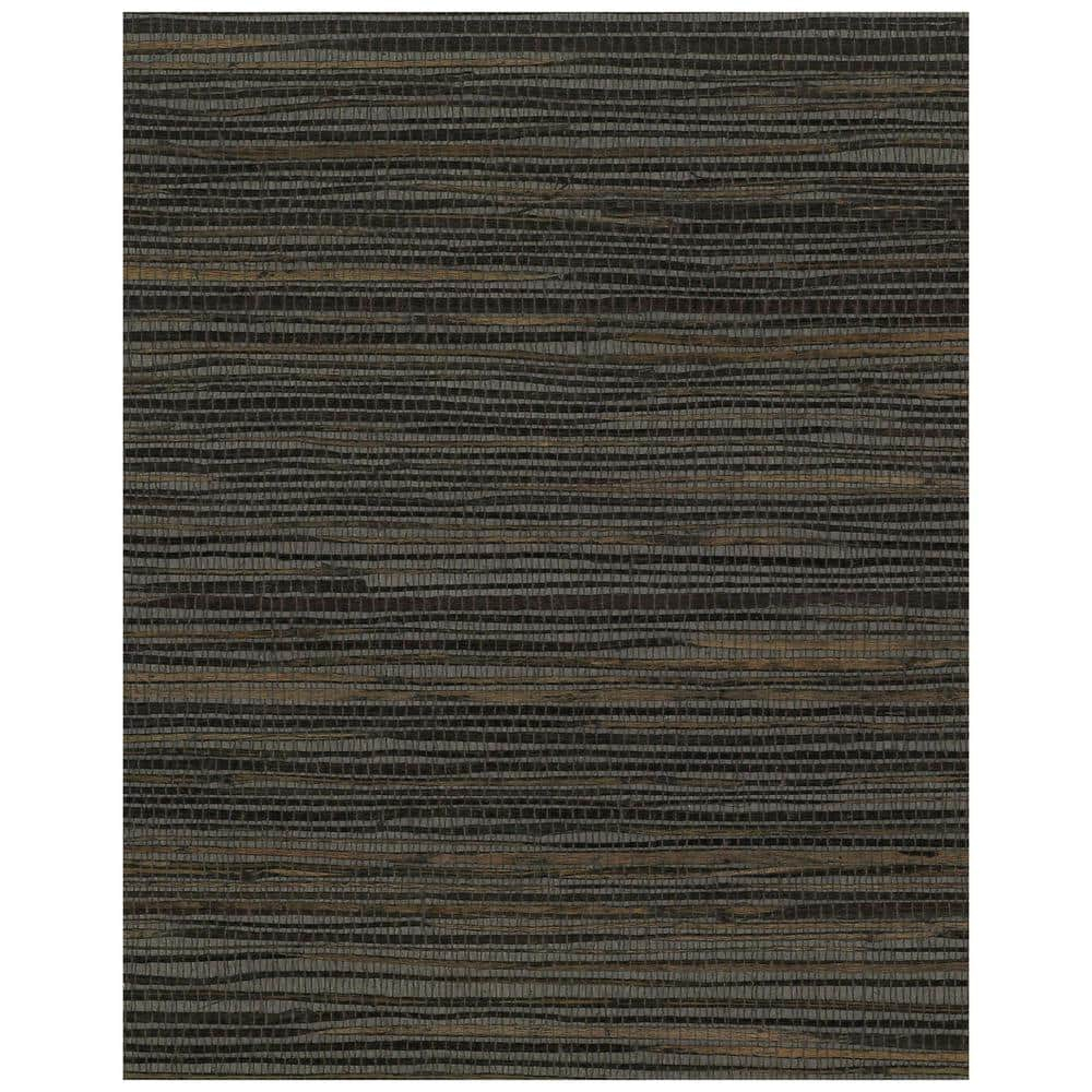 Charcoal Grasscloth Removable Washable Wallpaper Double Roll