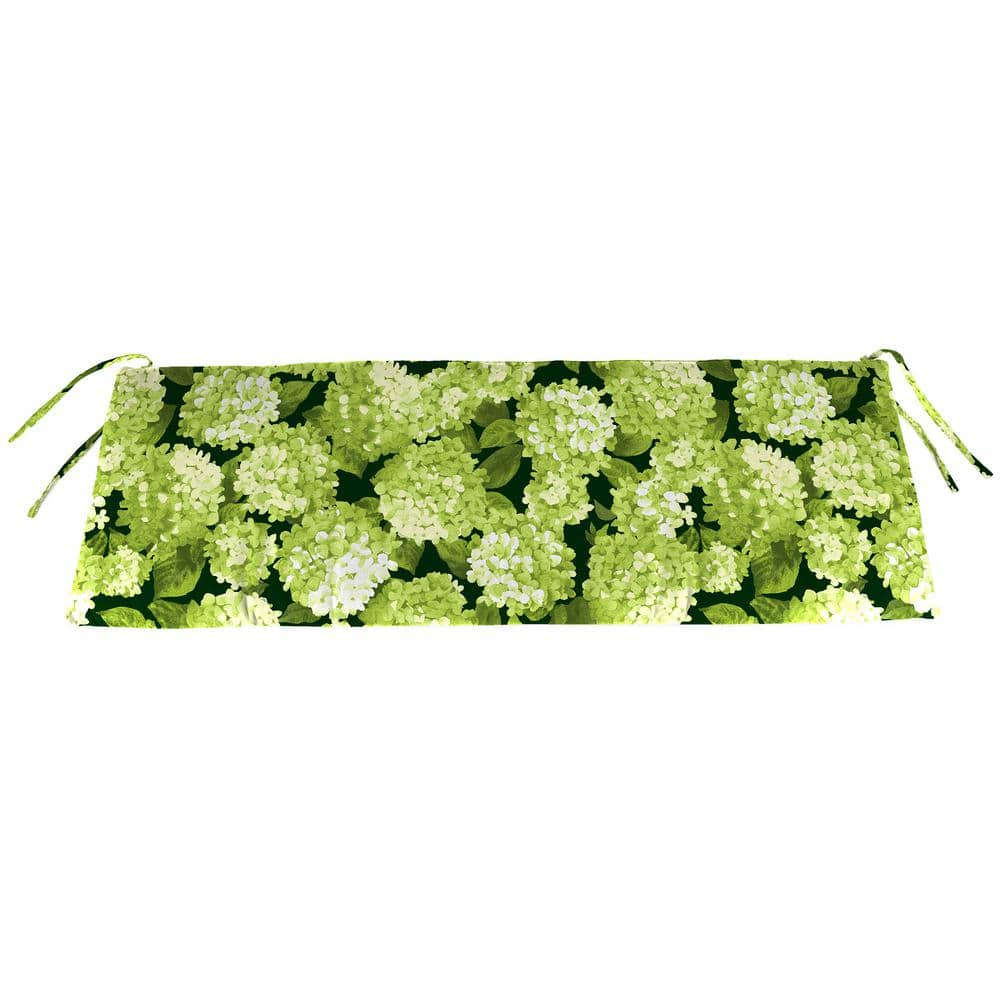 Jordan Manufacturing 59" x 16" Geranium Multicolor Floral Rectangular Outdoor Settee Swing Bench Cushion with Ties